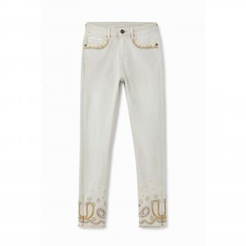 Desigual Calça Slim Jumpsuit White