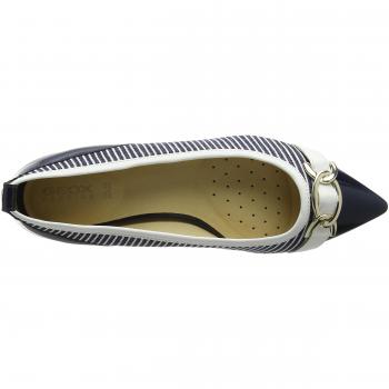 Geox Damen D CHARYSSA A Geschlossene Ballerinas, Blau (Navy/White), 39 EU