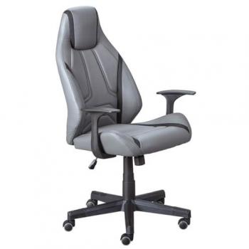 Fauteuil de Bureau Simili Gris et Tissu Noir Altobuy Westland