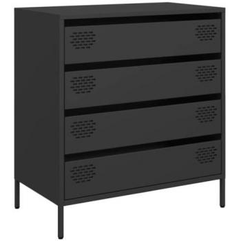 Credenza Nera 68x39x73,5 cm in Acciaio Laminato a Freddo Vidaxl 698218