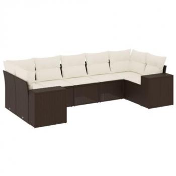 Mobilier extérieur VidaXL : salon de jardin + coussins 7 pcs, design résine tressée
