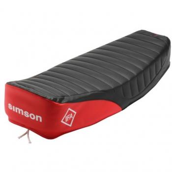 Wasserdichter Sitzbezug schwarz/rot mit SIMSON-Schriftzug für S50, S51, S70
