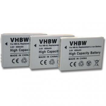 Batteria Ricaricabile VHBW 3x per Canon Ixus 990 IS