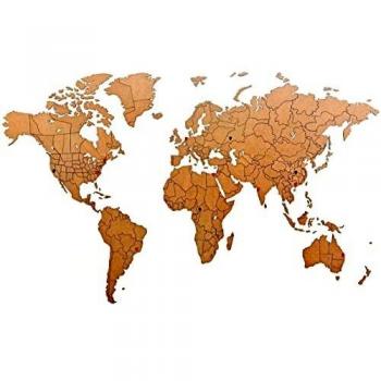Mappa Premium “Globale” in Legno Marrone