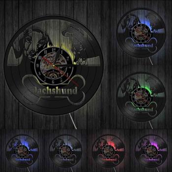 Reloj decorativo de pared con diseño de Dachshund