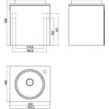 Lavabo Nero Evo 450 Emco 450x450x508mm