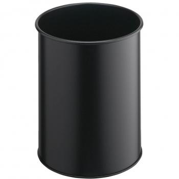 Strong Metal Trash Can with 15 Litre Capacity, Black for Hygienic Waste Management at Home or Workplace