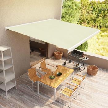 VidaXL Motorized Outdoor Awning 450x300 cm Cream