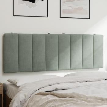 Tête de lit velours gris clair – coussin de 140 cm