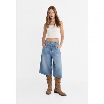Jorts Stradivarius Denim Oversize Blu 38