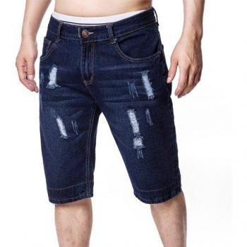 Summer Men's Slim Fit Hole Denim Shorts