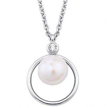S.Oliver Schmuck: Silber 925 Kette, Perlenzirkonia-Anhänger, Damen, flexibel