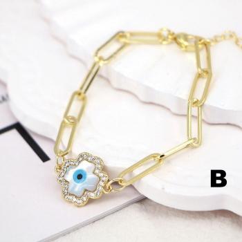 Lucky Evil Eye Shell Adjustable Women’s Copper Bracelet