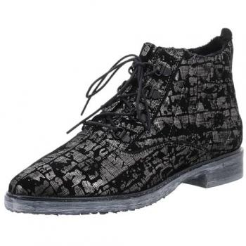 Simen Damenstiefel 7148A Schwarz-Silbern