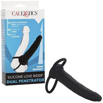 CalExotics Silikon-Dual Dildo Schwarz – 14 cm Länge, 3,25 cm Durchmesser