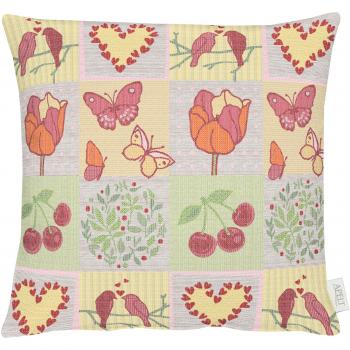 APELT Kissenhülle, Baumwoll-Mischgewebe, Gelb/bunt, 46 x 46 cm