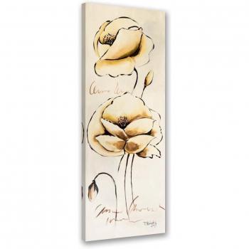 Feeby Wanddecoratie Gouden Bloemen 30x90 Beige