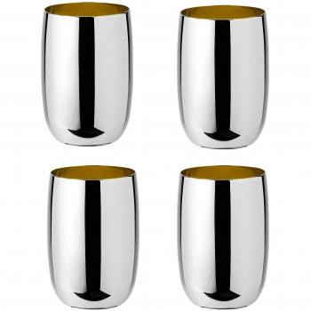 Foster 4‑teiliges Gold‑Poliert‑Glasset – Edelstahl, 10 × 7 cm