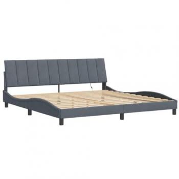 Lit avec éclairage LED gris foncé 200x200 cm en velours