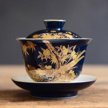 Tasse à thé en céramique dorée pour cérémonie du thé