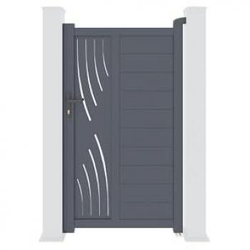 Pack Portillon Aluminium Veleta 100x180cm + Poteaux Gris H.190cm