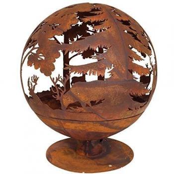 Esschert Design Fire Pit Laser Cut 57.5x57.5x66 Cm Rust