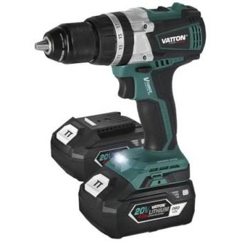 Taladro Percutor VATTON 20V con 2 Baterías 4.0Ah Brushless: Máxima Eficiencia