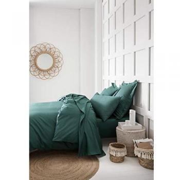 Drap housse en tissu respirant, 90 x 190 cm, vert émeraude