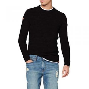 Suéter Superdry Keystone Crew para hombre, color negro, talla 2XL