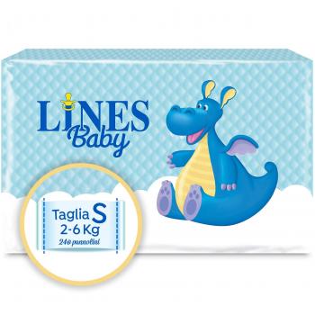 Lines Baby Small, 240 Pannolini, Confezione di Riserva Mensile (Taglio 1-2)