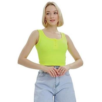 Neon Yellow Mercan Mid-Crop Shirt for Women – Size M