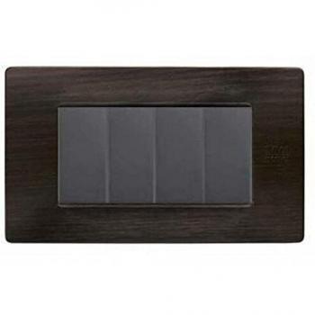 Simon Placca Nea Flexa 4 moduli marrone wenge