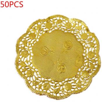 Manteles de Papel Doilies Dorados