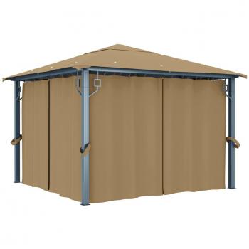 Tenda de Jardim vidaXL 300x300 cm alumínio cinzento-acastanhado