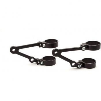 Supporto per segnale di svolta 56/59mm Nero con porta lampada lungo