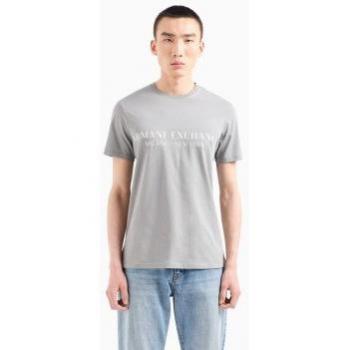 Armani Exchange Herren T-Shirt mit Schriftzug, Rundhals, aus Baumwolle