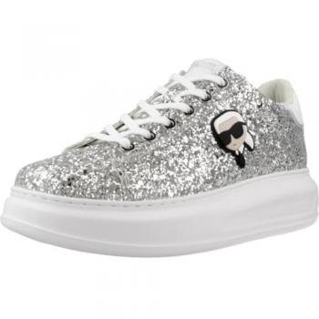 KARL LAGERFELD Silberne Damen Sneakers KL62573N Größe 38
