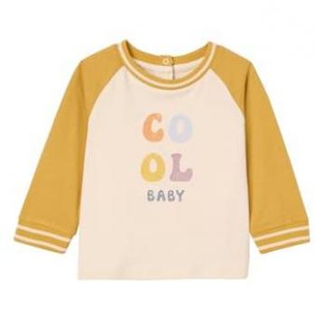 T-shirt moutarde cool baby en coton bio pour enfant