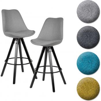 FINEBUY Barhocker Anthrazit / Schwarz, 2er Set, modernes Design, Tresenstuhl mit Lehne