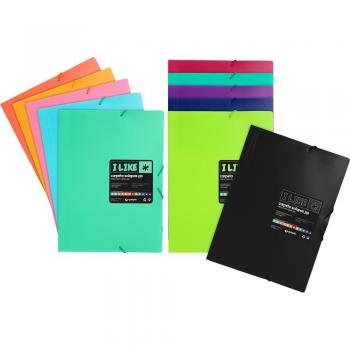 Grafoplás Carpeta 3 Solapas Like PP Opaco Gomas Folio Azul Claro