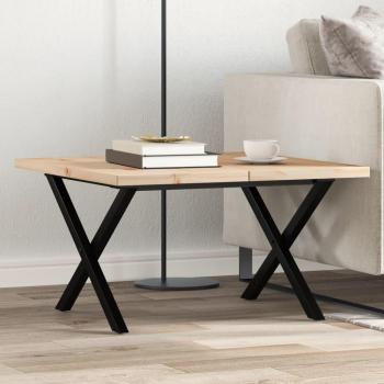 Mesa de centro marco x madera maciza pino y hierro 60x60x40,5cm Vidaxl