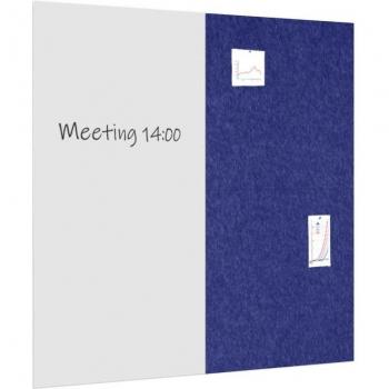 Panneaux acoustiques doubles sur tableau blanc 200 x 200 cm – Bleu profond