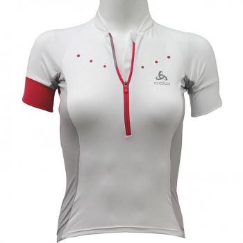 Camiseta ODLO Gavia S/S 1/2 Zip Cuello Alto Mujer XL Blanca