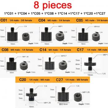 Attacheur ¼” × M8 micro‑trépied – Série de 4 pièces
