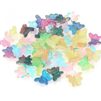Decoraciones DIY de mariposa en resina mixta, 100 ud