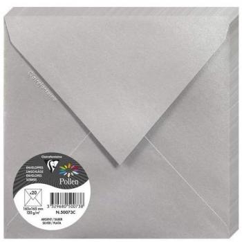 Enveloppes Carrées Argent 165x165 mm 120g (Paquet de 20)