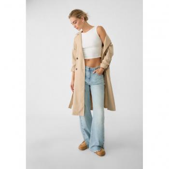 Ecru Stradivarius Open-back T-shirt with Bow L