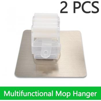 Multi-Purpose Wall Hooks for Mop and Broom Organization (2/4 Pack)