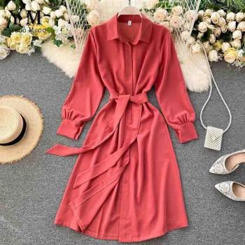 Robe Col Rabattu pour Dames