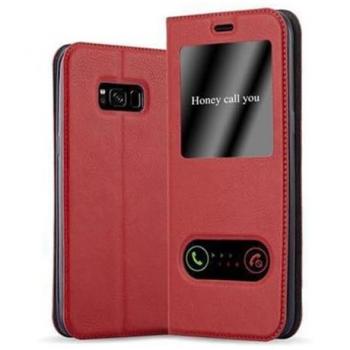 Funda con Soporte y Ventanas para Samsung Galaxy S8 PLUS en Rojo